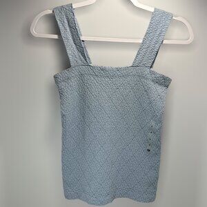 DayTrip Women’s Blue Textured Tank Top Sleeveless Blouse Size M